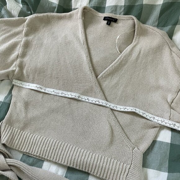 Dynamite Wrap Sweater Womens S Beige Knit Neutral Contemporary Minimalist - Picture 6 of 9